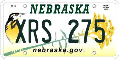 NE license plate XRS275
