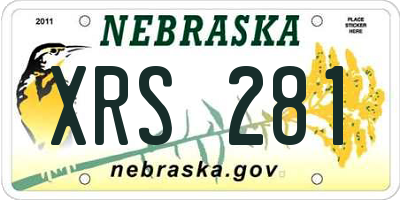 NE license plate XRS281