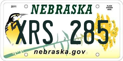 NE license plate XRS285