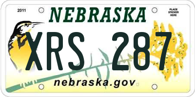 NE license plate XRS287