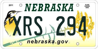 NE license plate XRS294