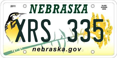 NE license plate XRS335