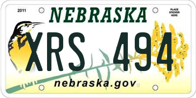 NE license plate XRS494