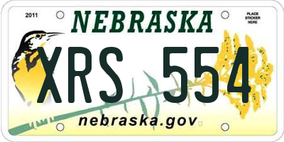 NE license plate XRS554