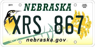 NE license plate XRS867