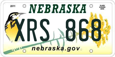 NE license plate XRS868