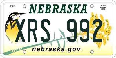NE license plate XRS992