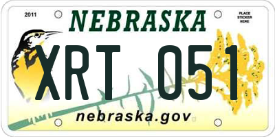 NE license plate XRT051