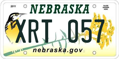 NE license plate XRT057