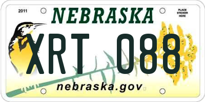 NE license plate XRT088