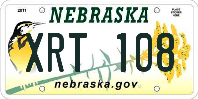 NE license plate XRT108
