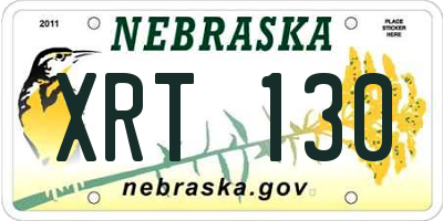 NE license plate XRT130