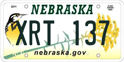 NE license plate XRT137