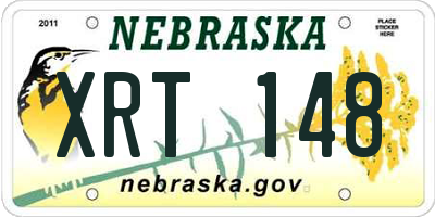 NE license plate XRT148