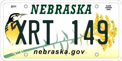 NE license plate XRT149
