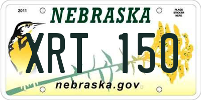 NE license plate XRT150