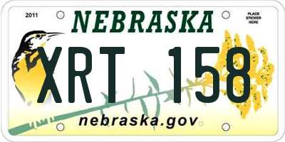 NE license plate XRT158