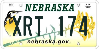 NE license plate XRT174