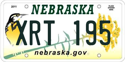 NE license plate XRT195