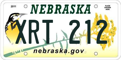 NE license plate XRT212