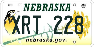 NE license plate XRT228