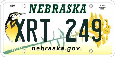 NE license plate XRT249