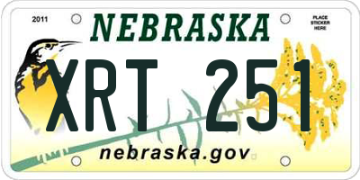 NE license plate XRT251