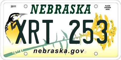 NE license plate XRT253