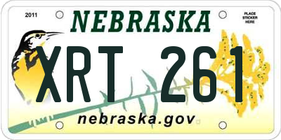 NE license plate XRT261