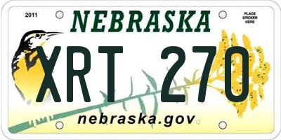 NE license plate XRT270