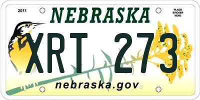 NE license plate XRT273