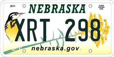 NE license plate XRT298