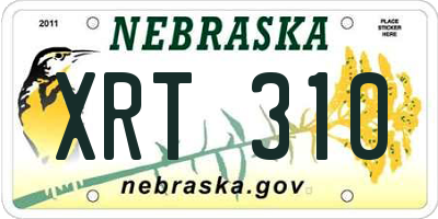 NE license plate XRT310