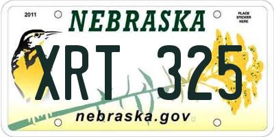 NE license plate XRT325