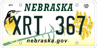 NE license plate XRT367