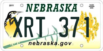 NE license plate XRT371