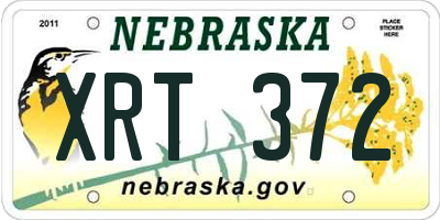NE license plate XRT372