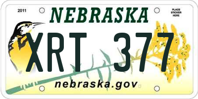 NE license plate XRT377