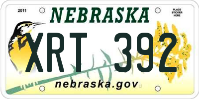NE license plate XRT392