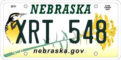 NE license plate XRT548
