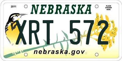 NE license plate XRT572