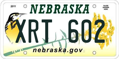 NE license plate XRT602