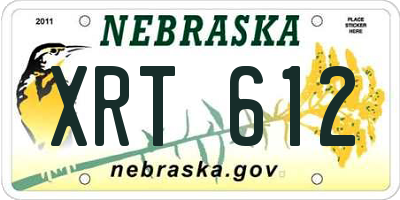 NE license plate XRT612