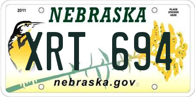 NE license plate XRT694