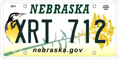 NE license plate XRT712