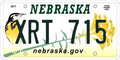 NE license plate XRT715