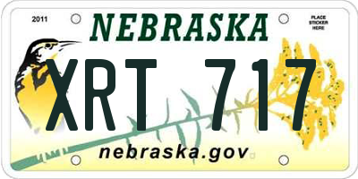 NE license plate XRT717