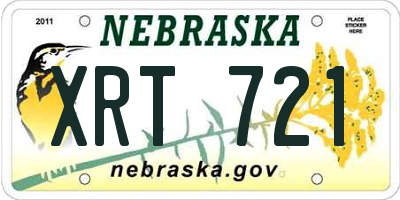 NE license plate XRT721