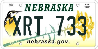 NE license plate XRT733