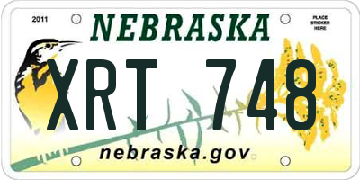 NE license plate XRT748